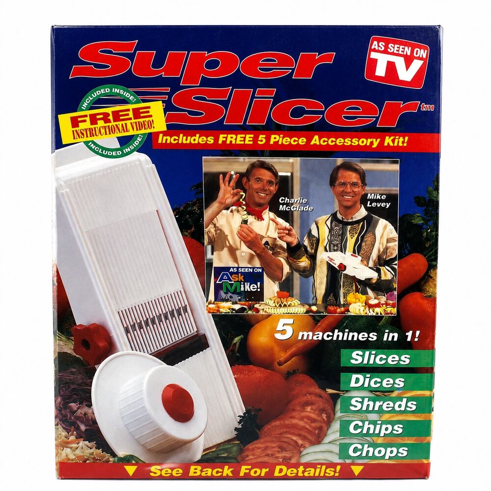 Vintage 1990s TeleBrands Super Slicer 5-in-1 As Seen on TV New in Box